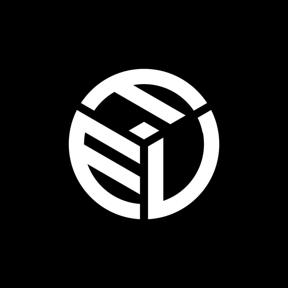 design del logo della lettera fev su sfondo nero. fev creative iniziali lettera logo concept. disegno della lettera fev. vettore