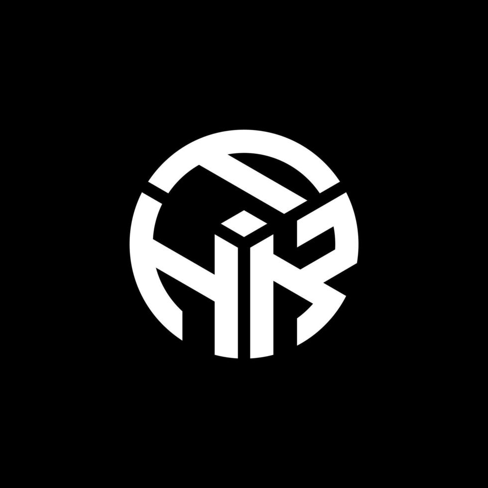 fhk lettera logo design su sfondo nero. fhk creative iniziali lettera logo concept. fhk lettera design. vettore