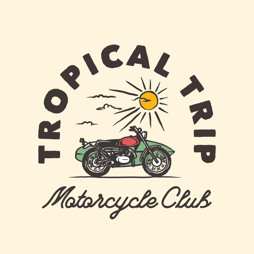 distintivo dell'etichetta del logo del club di surf del motociclo dell'annata disegnato a mano vettore