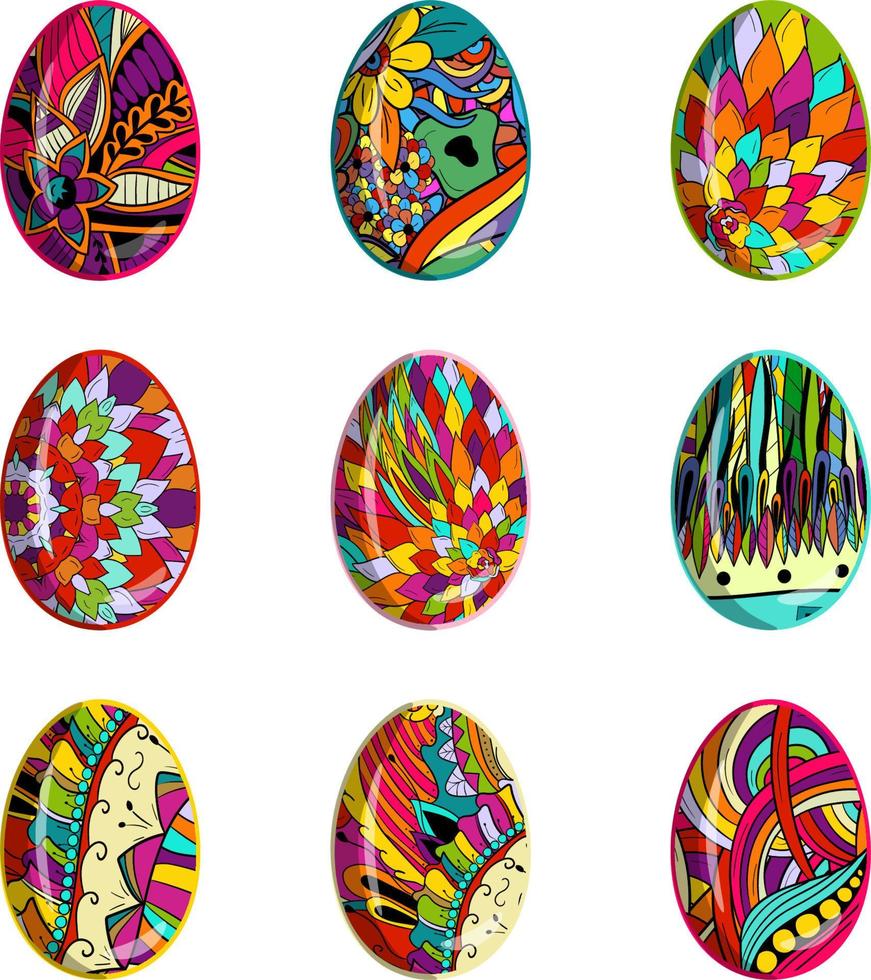 icone dell'uovo di Pasqua vettore