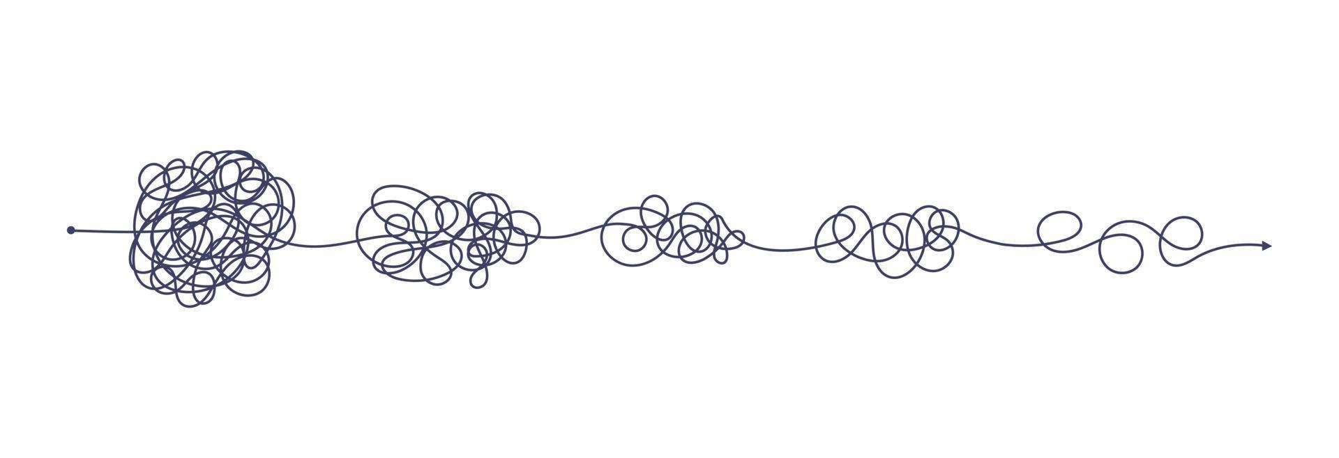 semplificazione del caos, risoluzione dei problemi e soluzione aziendale alla ricerca di insieme di illustrazioni vettoriali per il concetto di sfida.