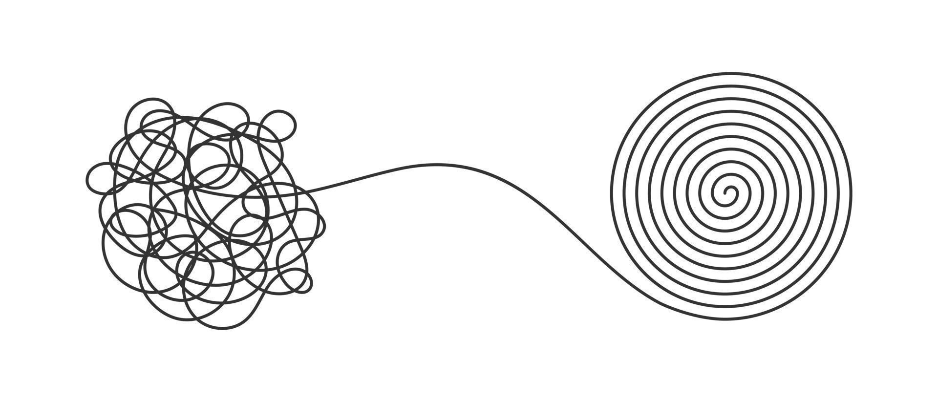 illustrazione vettoriale di design stile piatto concetto di caos e ordine aziendale isolata su sfondo bianco.