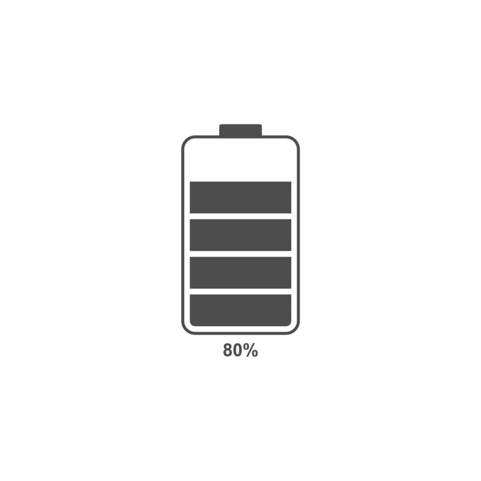 semplice icona della batteria con percentuale di visualizzazione vettore