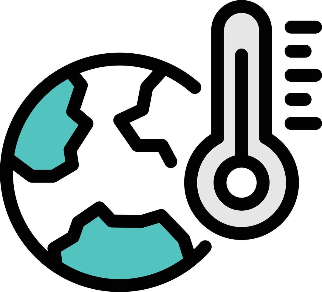 illustrazione vettoriale della temperatura terrestre su uno sfondo. simboli di qualità premium. icone vettoriali per il concetto e la progettazione grafica.