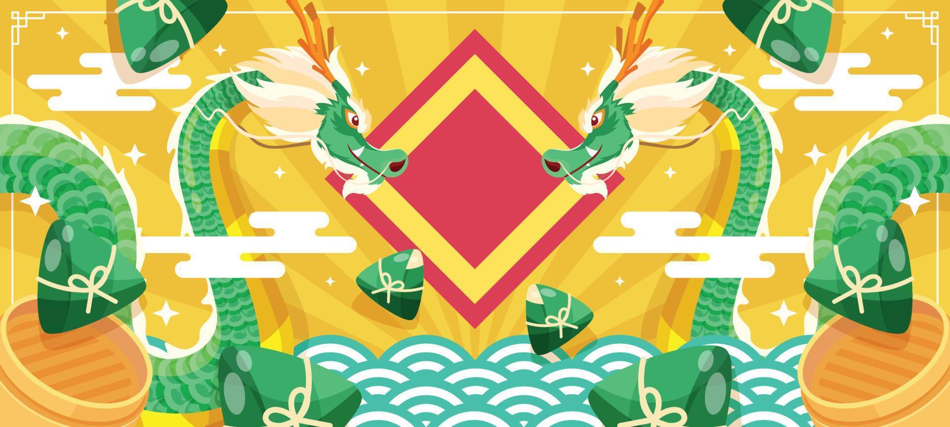 sfondo del festival della barca del drago vettore
