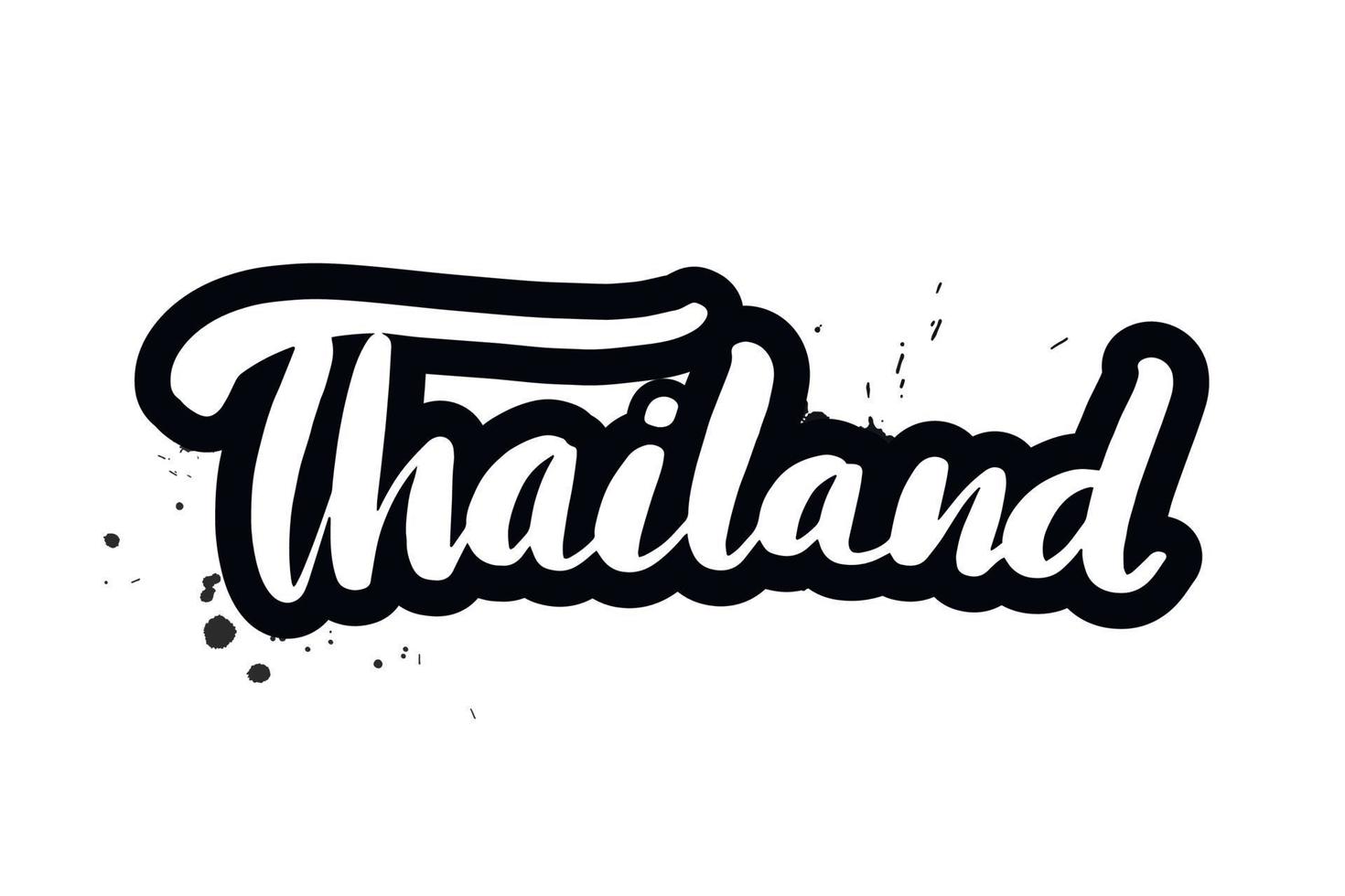 ispirazione scritta a mano pennello lettering thailandia. illustrazione di calligrafia vettoriale isolata su sfondo bianco. tipografia per striscioni, distintivi, cartoline, magliette, stampe, poster.