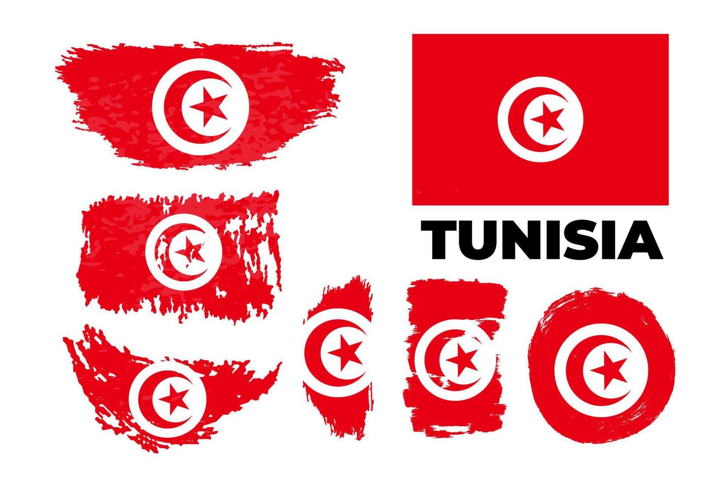 bandiera della Tunisia su sfondo grigio. illustrazione vettoriale in stile piatto alla moda. eps 10. illustrazione stock vettoriale impostata in stile grunge.