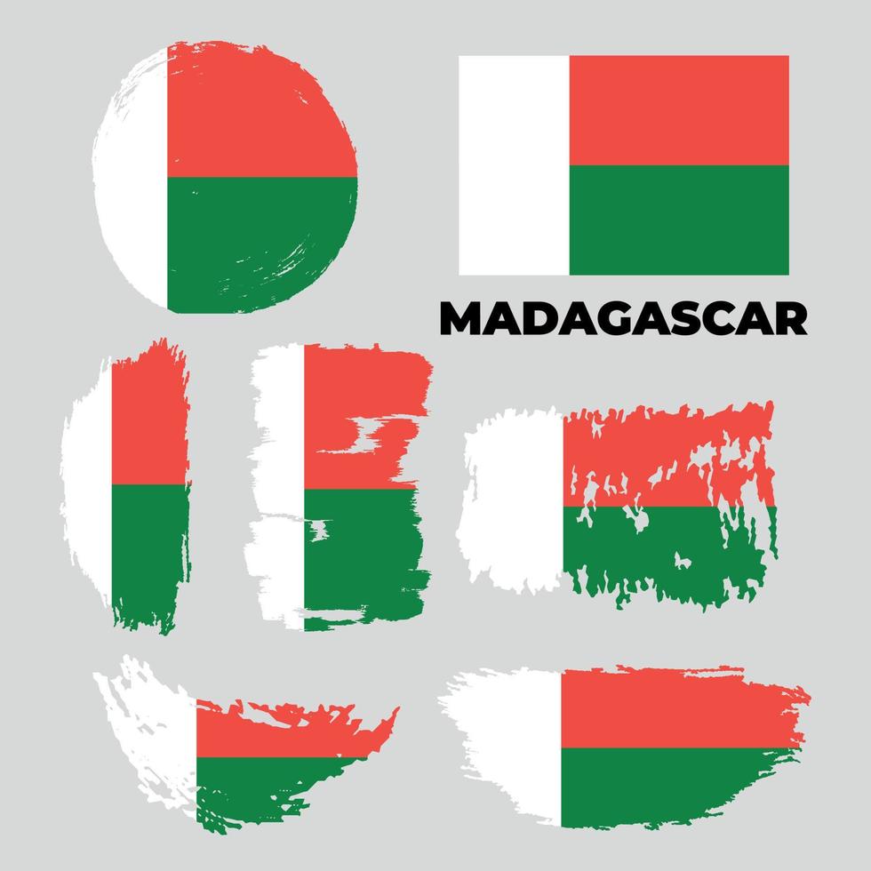 bandiera ufficiale nazionale del madagascar. simbolo patriottico africano vettore