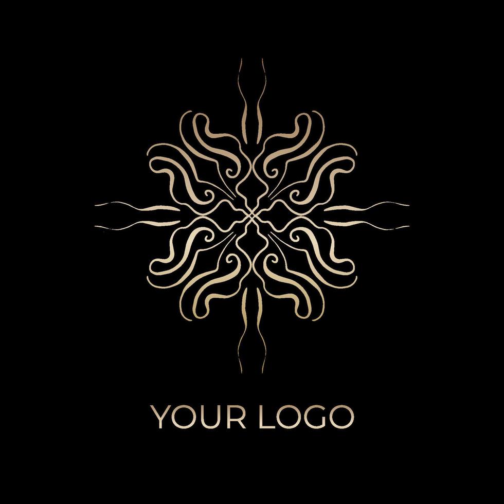 logotipo ornamentale di lusso. logo vintage con sfumatura dorata. illustrazione vettoriale