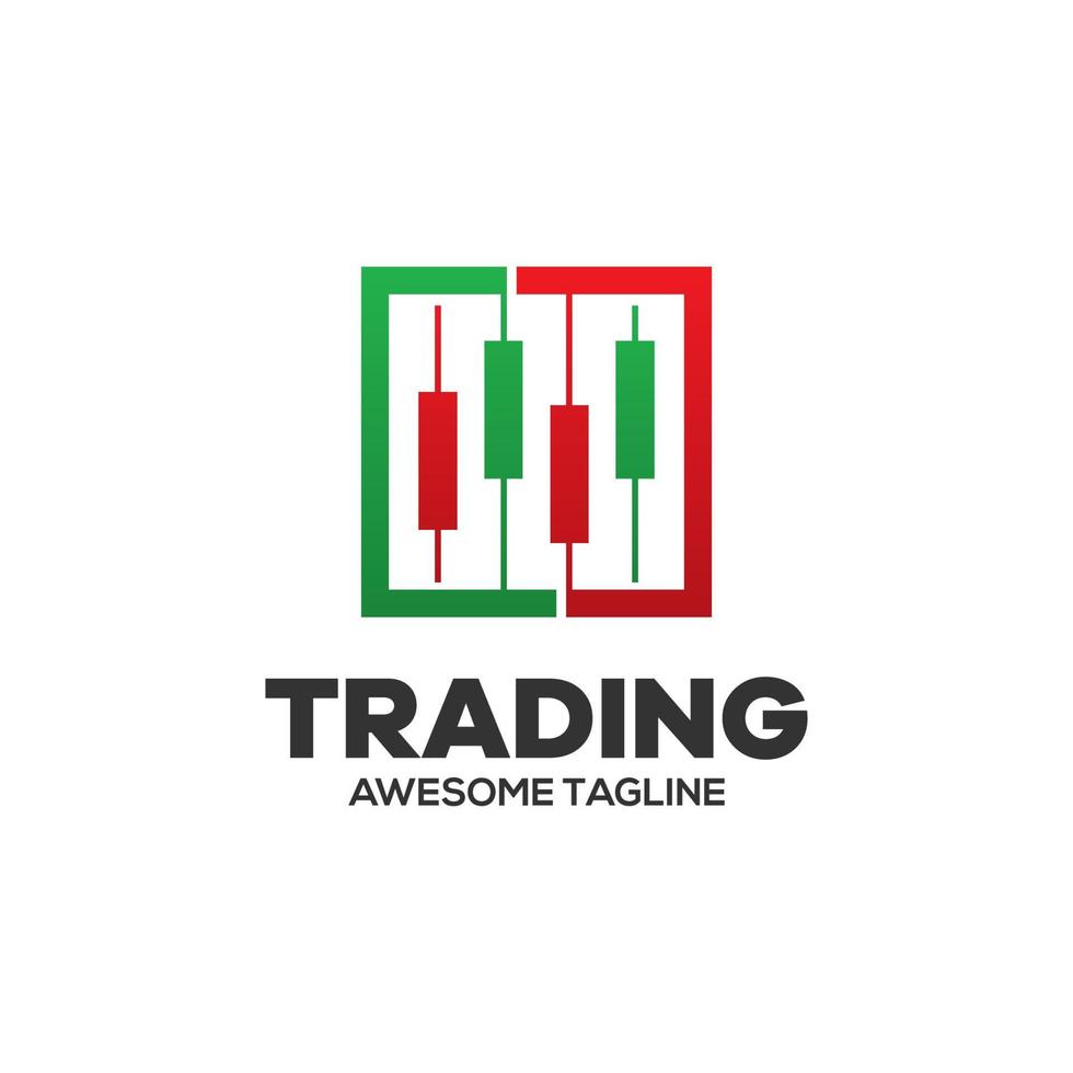 logo vettoriale finanziario commerciale. icona di trading. commercio di candele. simbolo delle azioni commerciali. segno grafico di mercato.