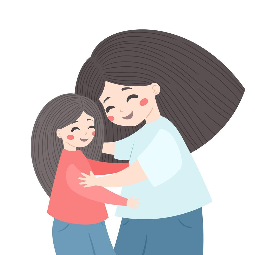 madre e figlia, illustrazione per la festa della mamma. illustrazione vettoriale