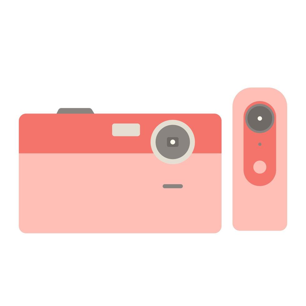 fotocamera colorata estiva, illustrazione vettoriale dal design piatto