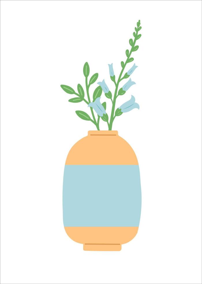 fiore in vaso, semplice illustrazione vettoriale dal design piatto