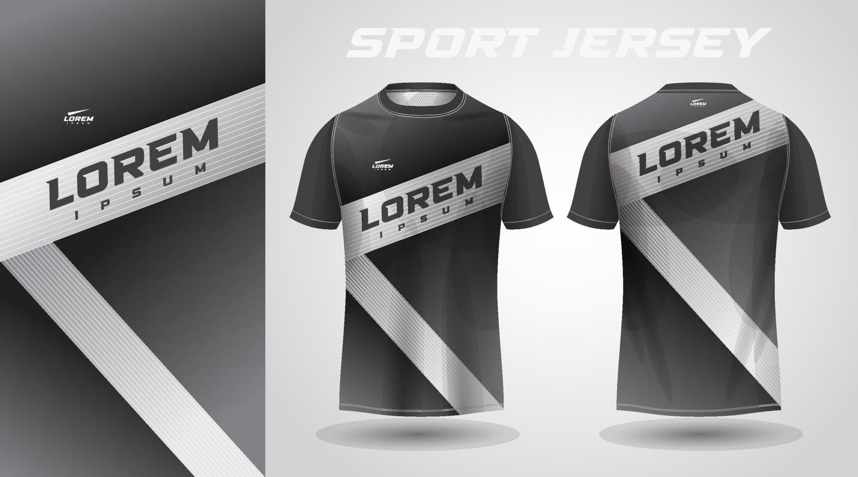 t-shirt nera con design in jersey sportivo vettore