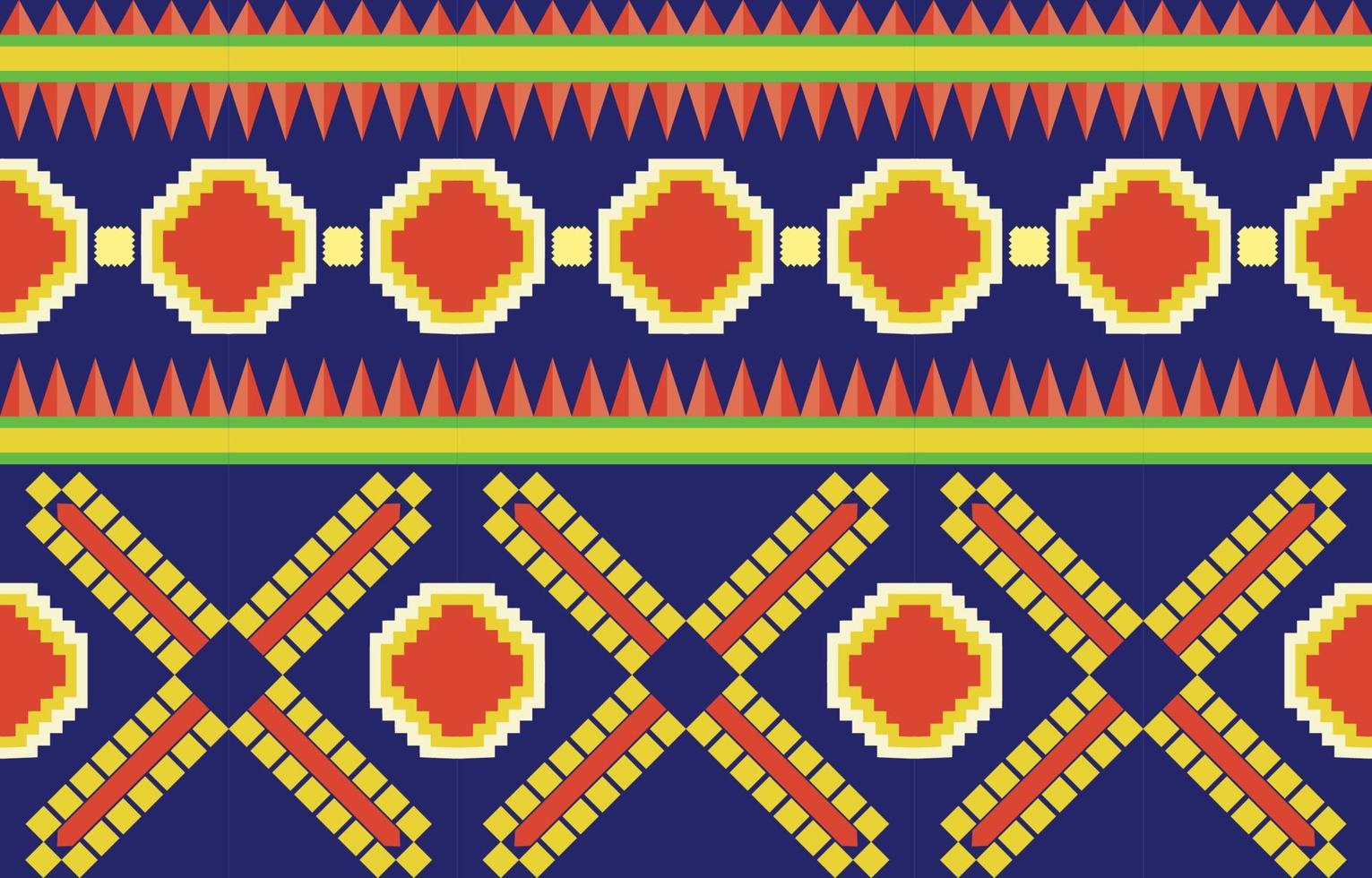 geometrico orientale tribale etnico modello tradizionale sfondo design per moquette, carta da parati, abbigliamento, avvolgimento, batik, tessuto, illustrazione vettoriale stile ricamo.