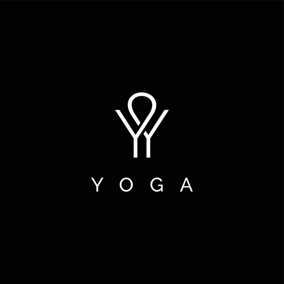 iniziali della lettera y del monogramma, ispirazione per il design del logo yoga vettore