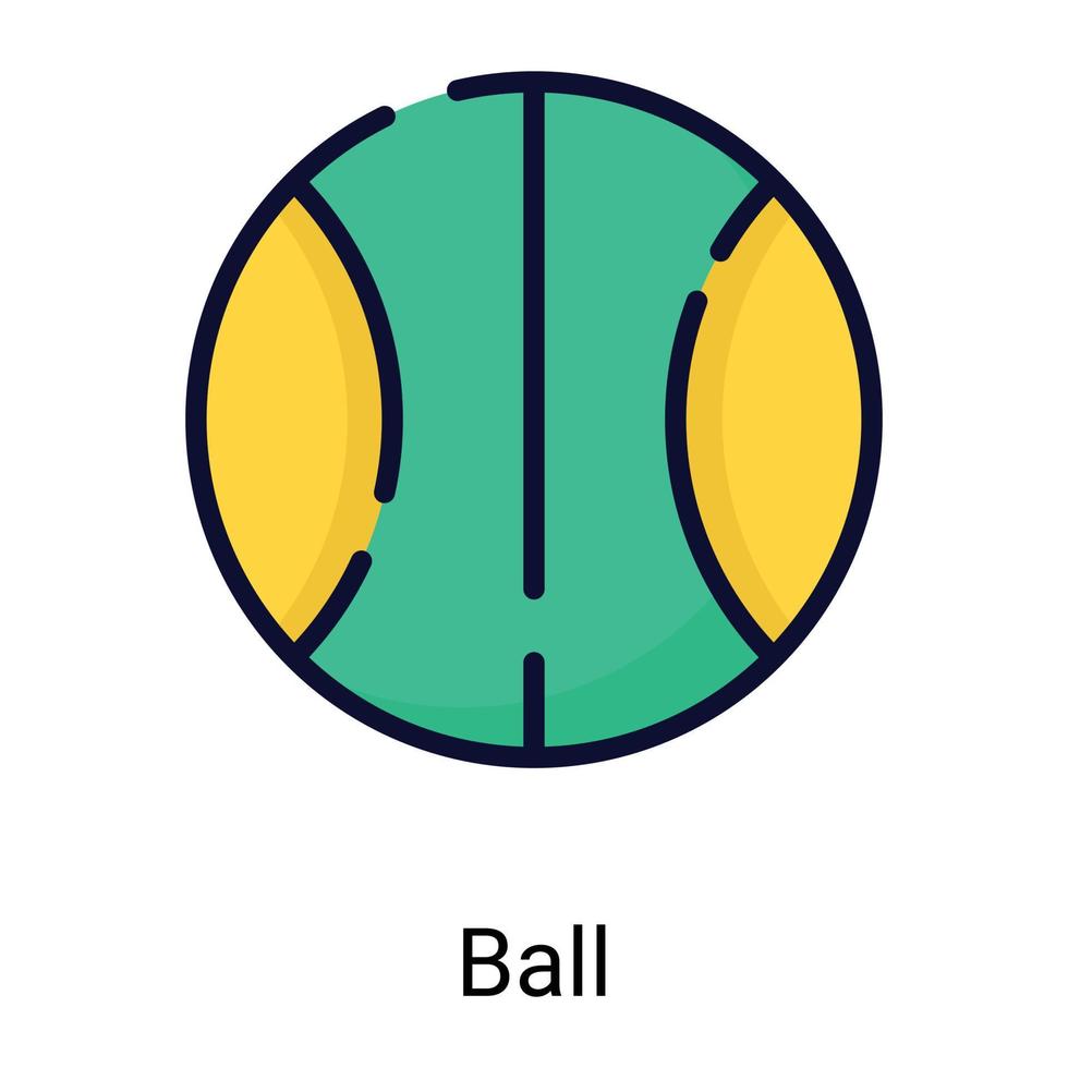 icona della linea di colore della pallina da tennis isolata su sfondo bianco vettore
