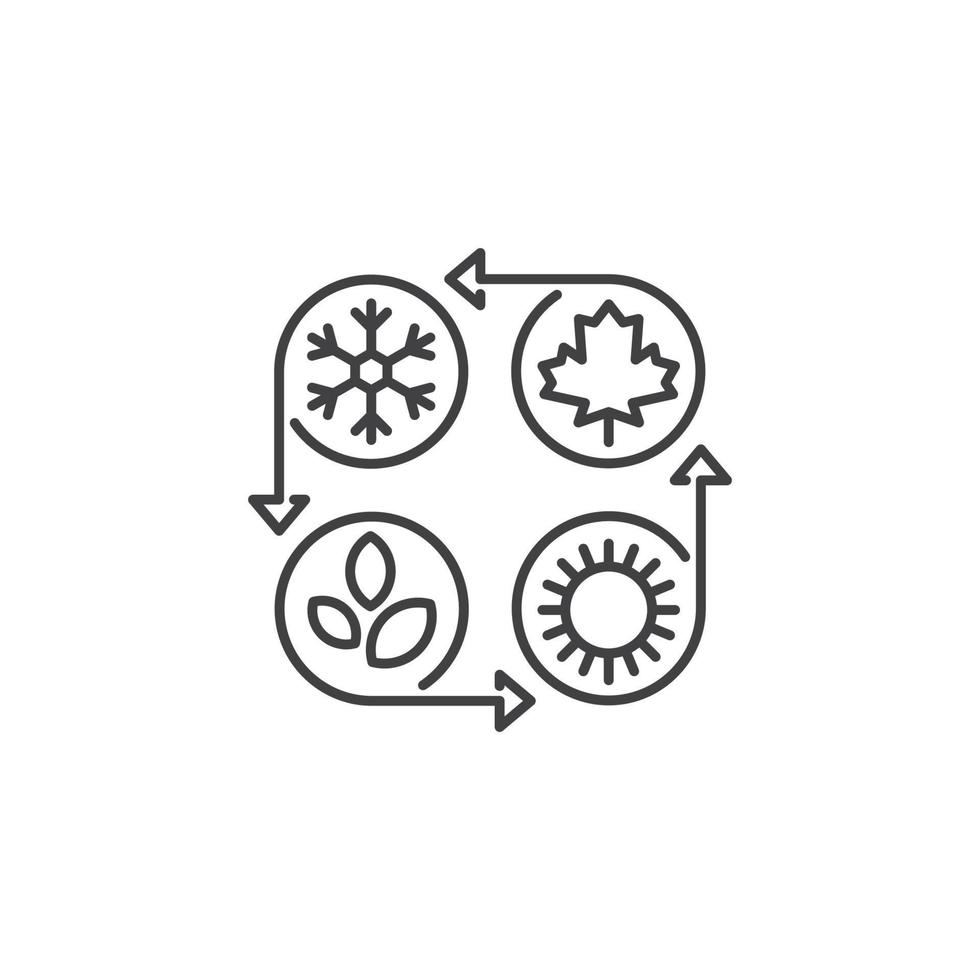 quattro stagioni cambiano la rotazione. modello icona logo vettoriale