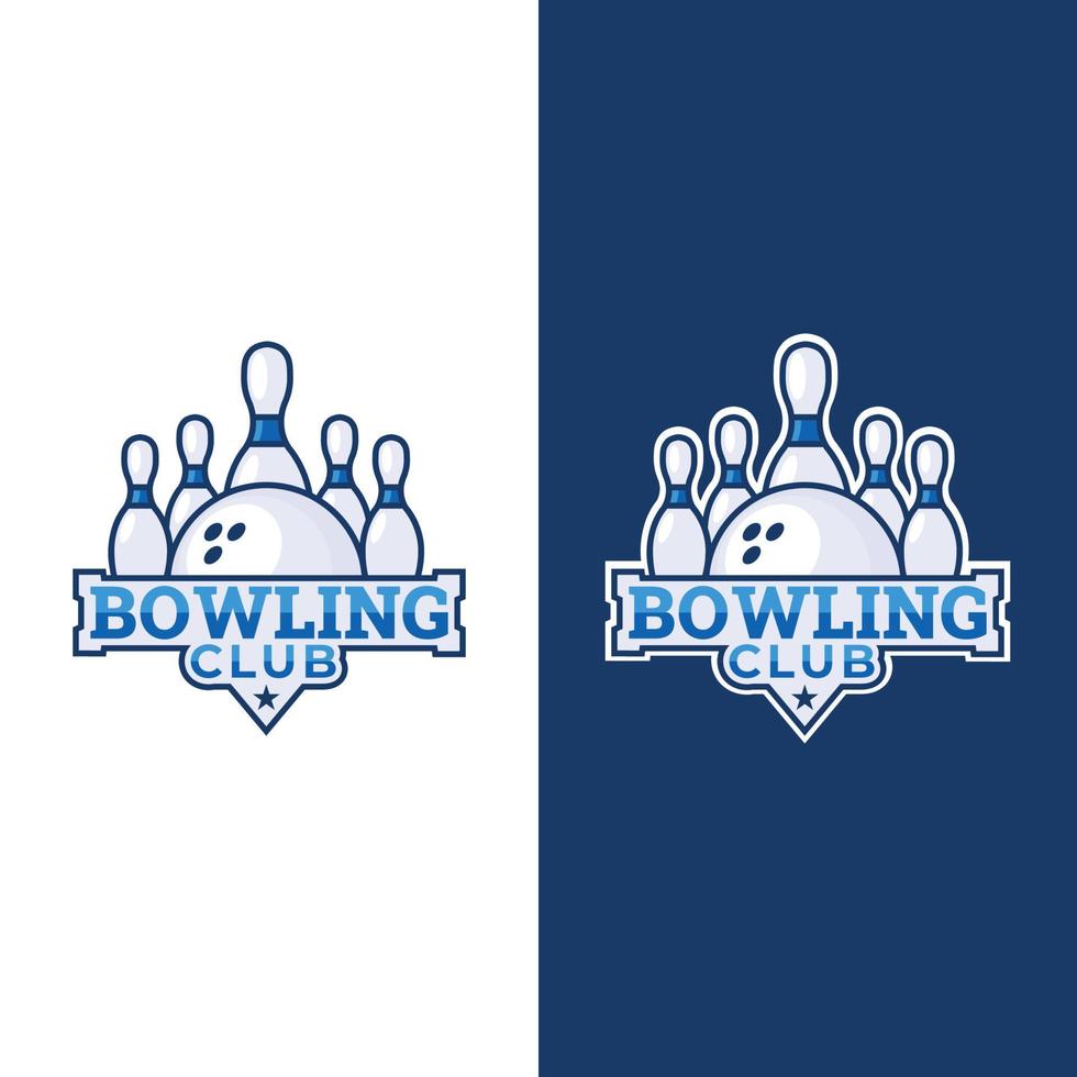 distintivo del club di bowling, emblema. modello di logo icona vettoriale