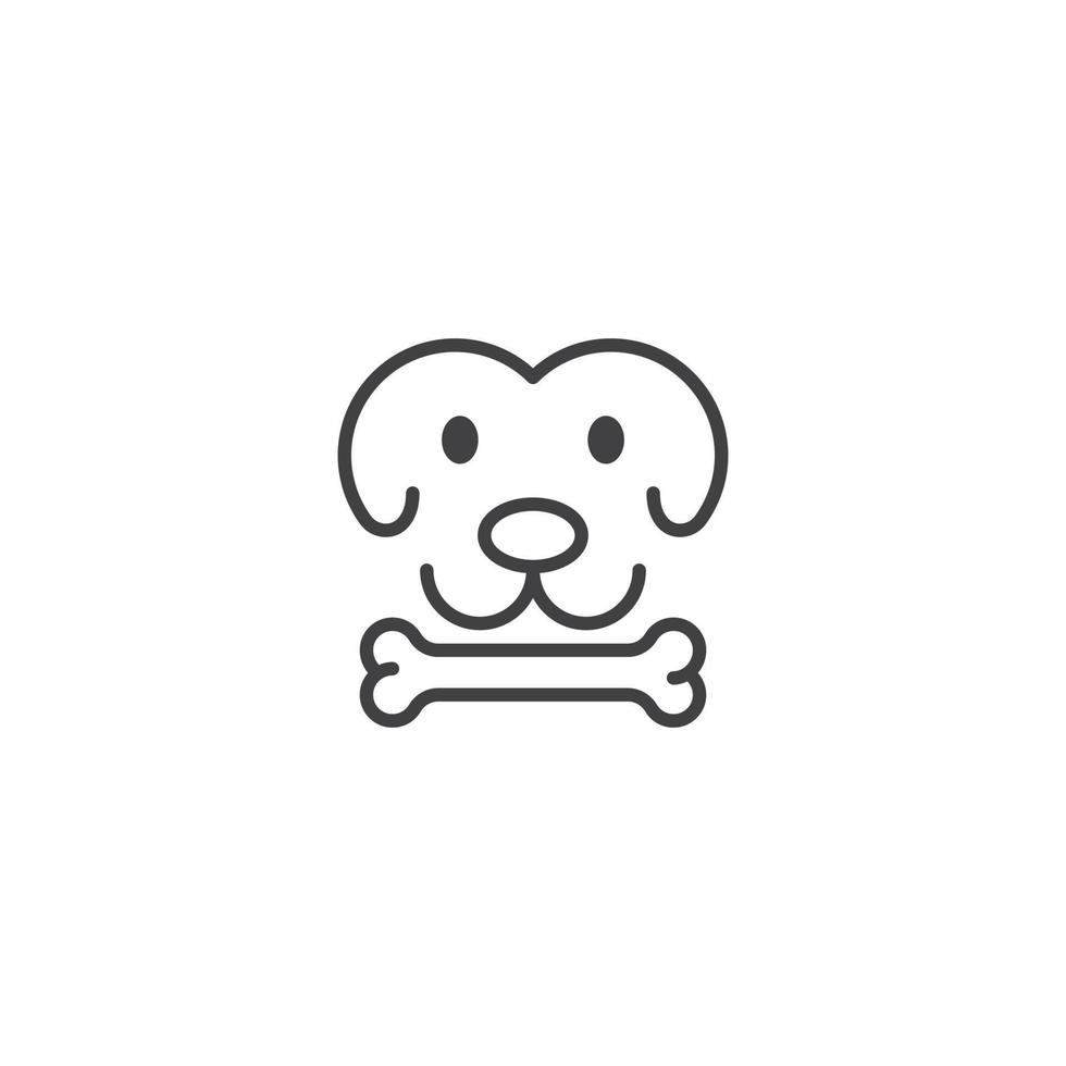 cane con osso. modello di icona vettoriale