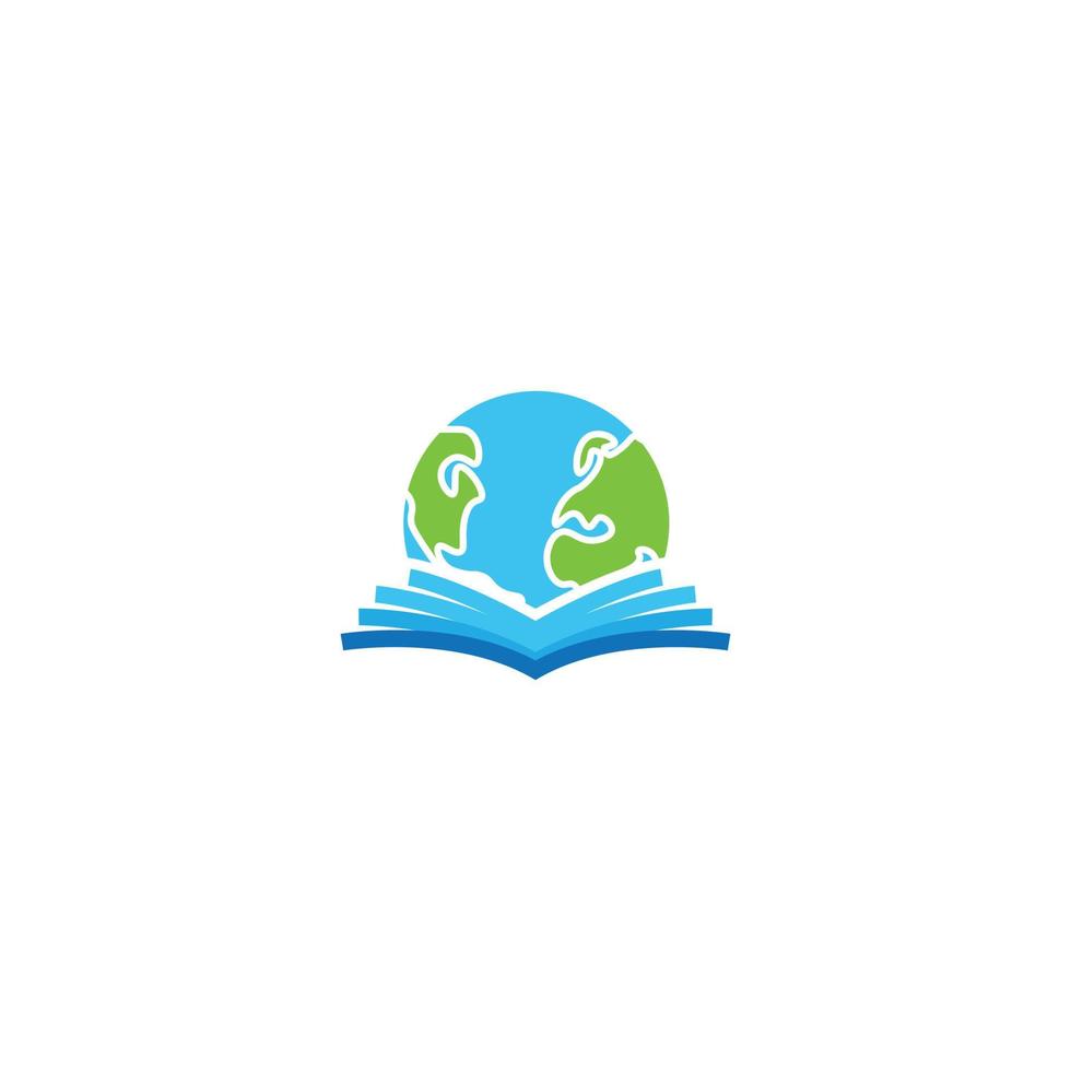 istruzione, libro mondiale, apprendimento globale. modello di logo icona vettoriale