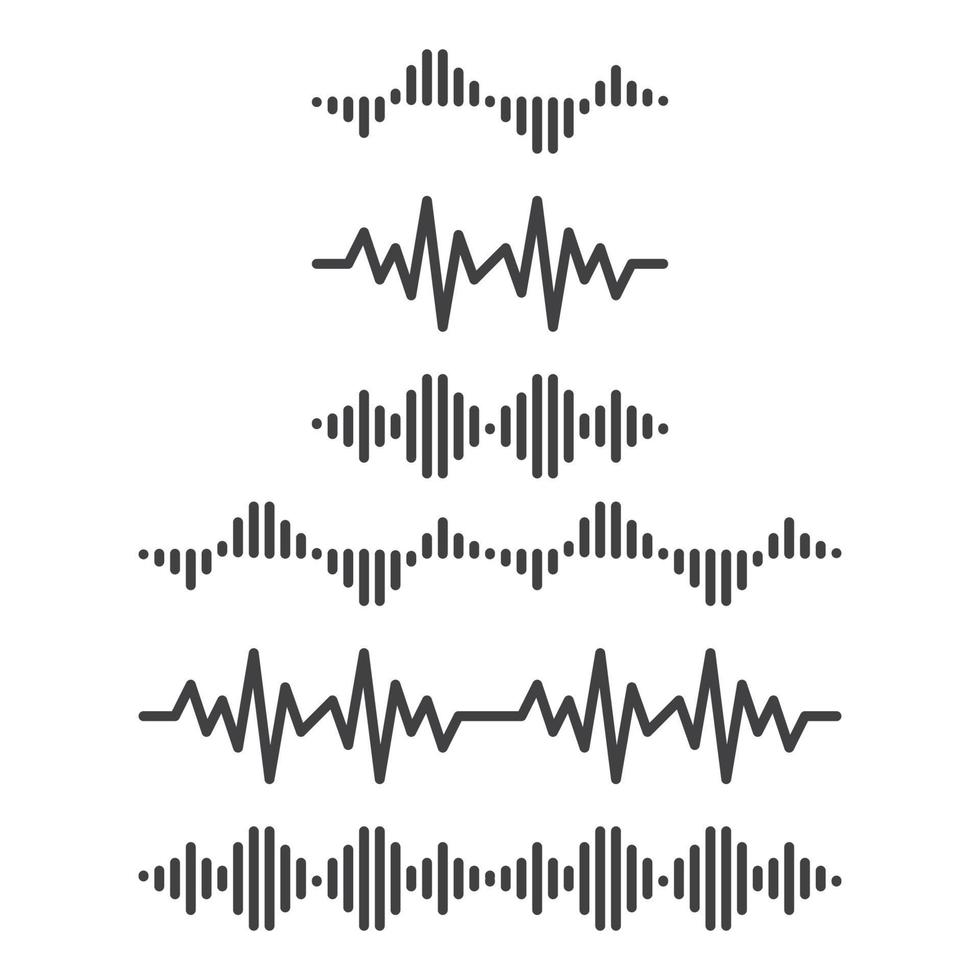 insieme di onda sonora, frequenza. modello icona logo vettoriale