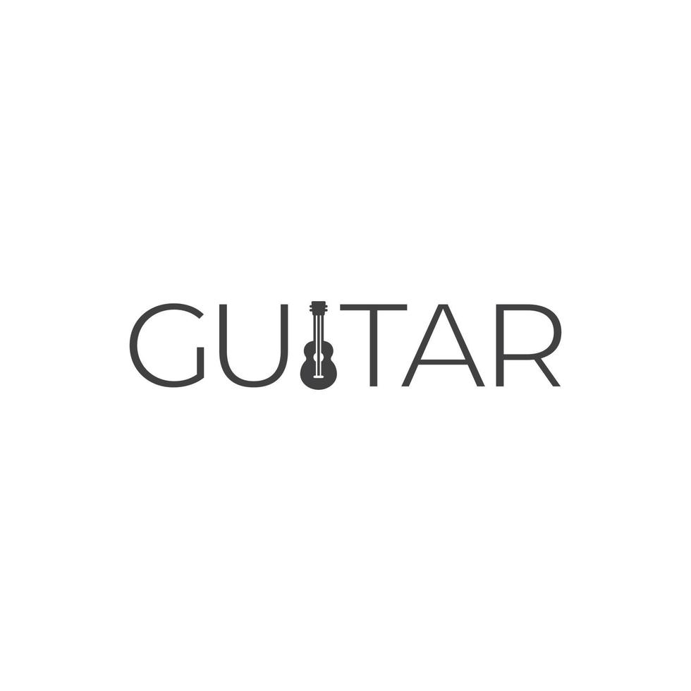 lettera di chitarra. modello di logo icona vettoriale