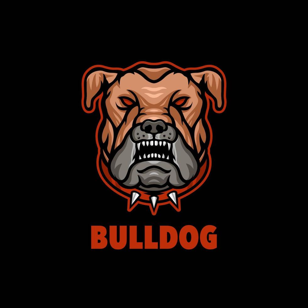 logo mascotte bulldog per giochi di eSport o emblemi vettore