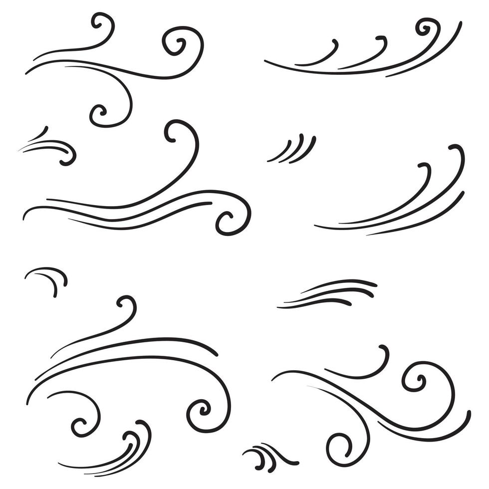 doodle vento illustrazione vettore stile disegnato a mano