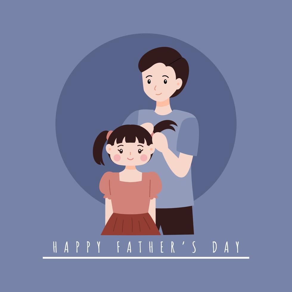illustrazione vettoriale di padre e figlia per il saluto della festa del papà