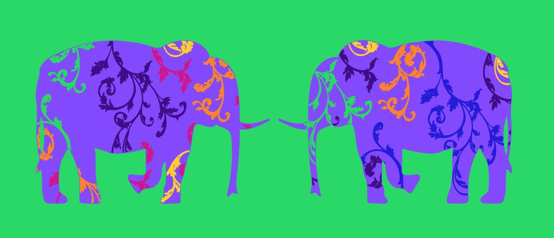 una coppia di elefanti vettore