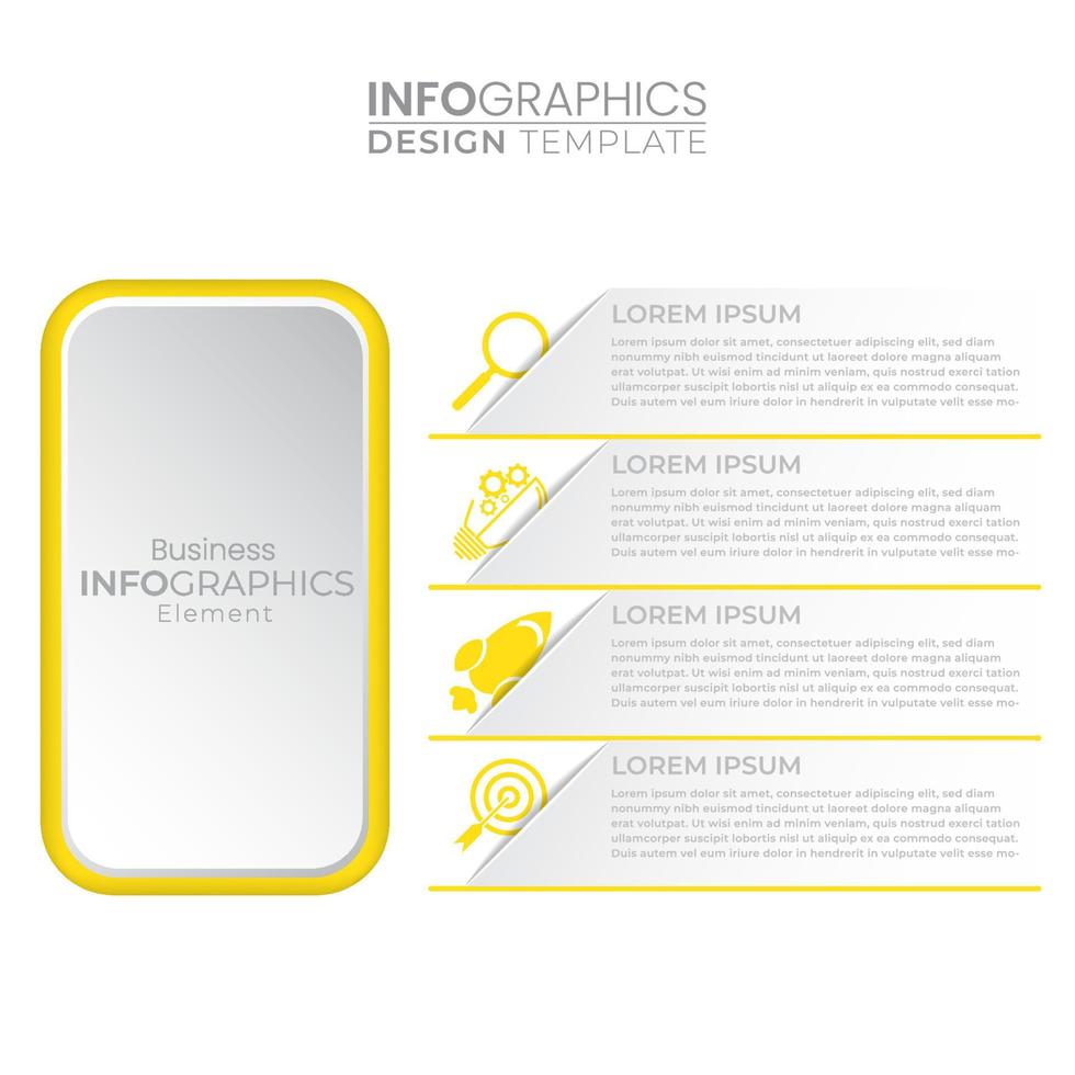design infografico con icona e 4 opzioni o passaggi, infografica per il concetto di business vettore