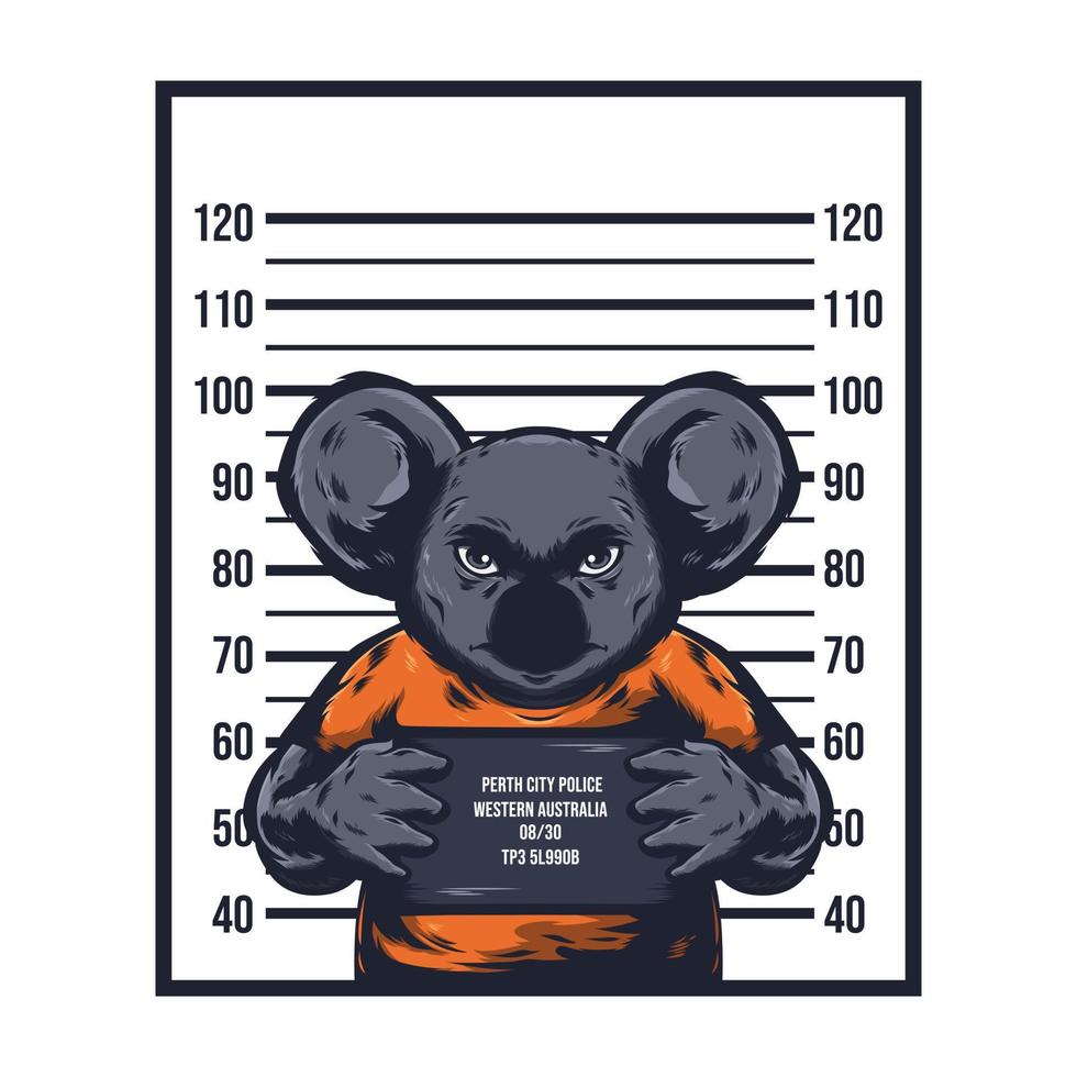 koala l'illustrazione criminale vettore