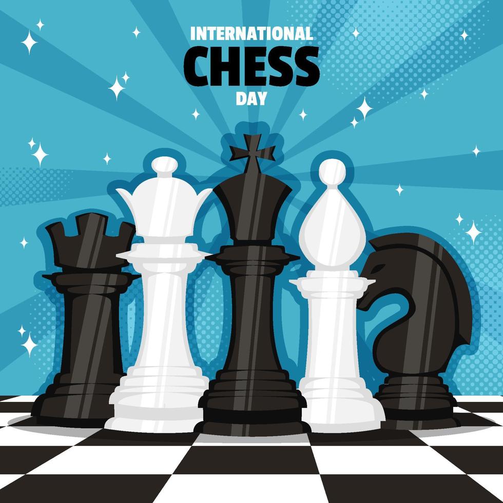 concetto di giornata internazionale degli scacchi vettore