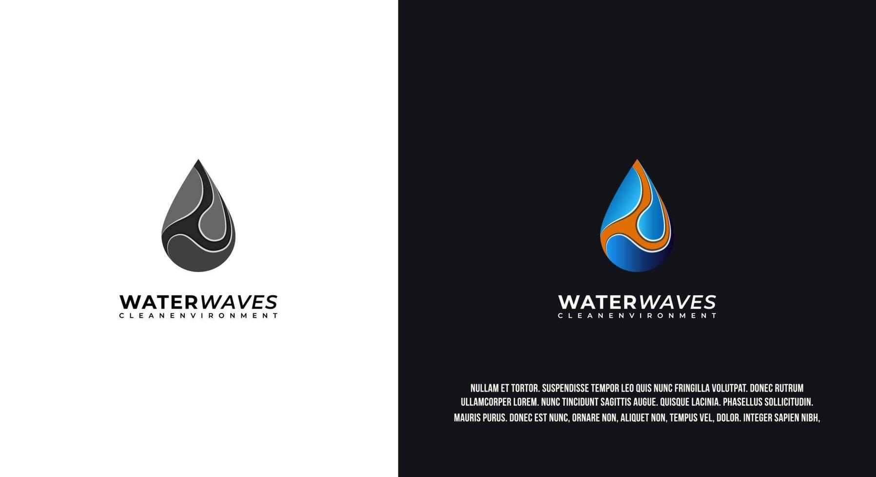 design del logo a goccia d'acqua, stile moderno vettore