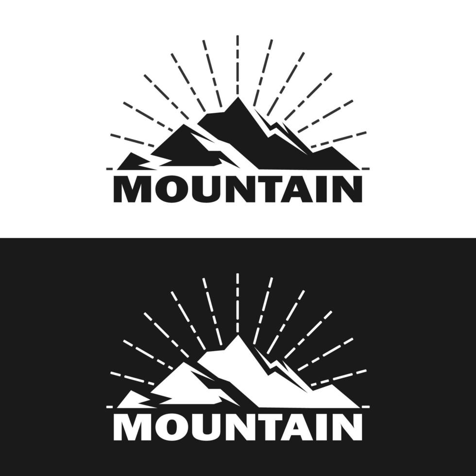 distintivo del logo della montagna in stile vintage vettore