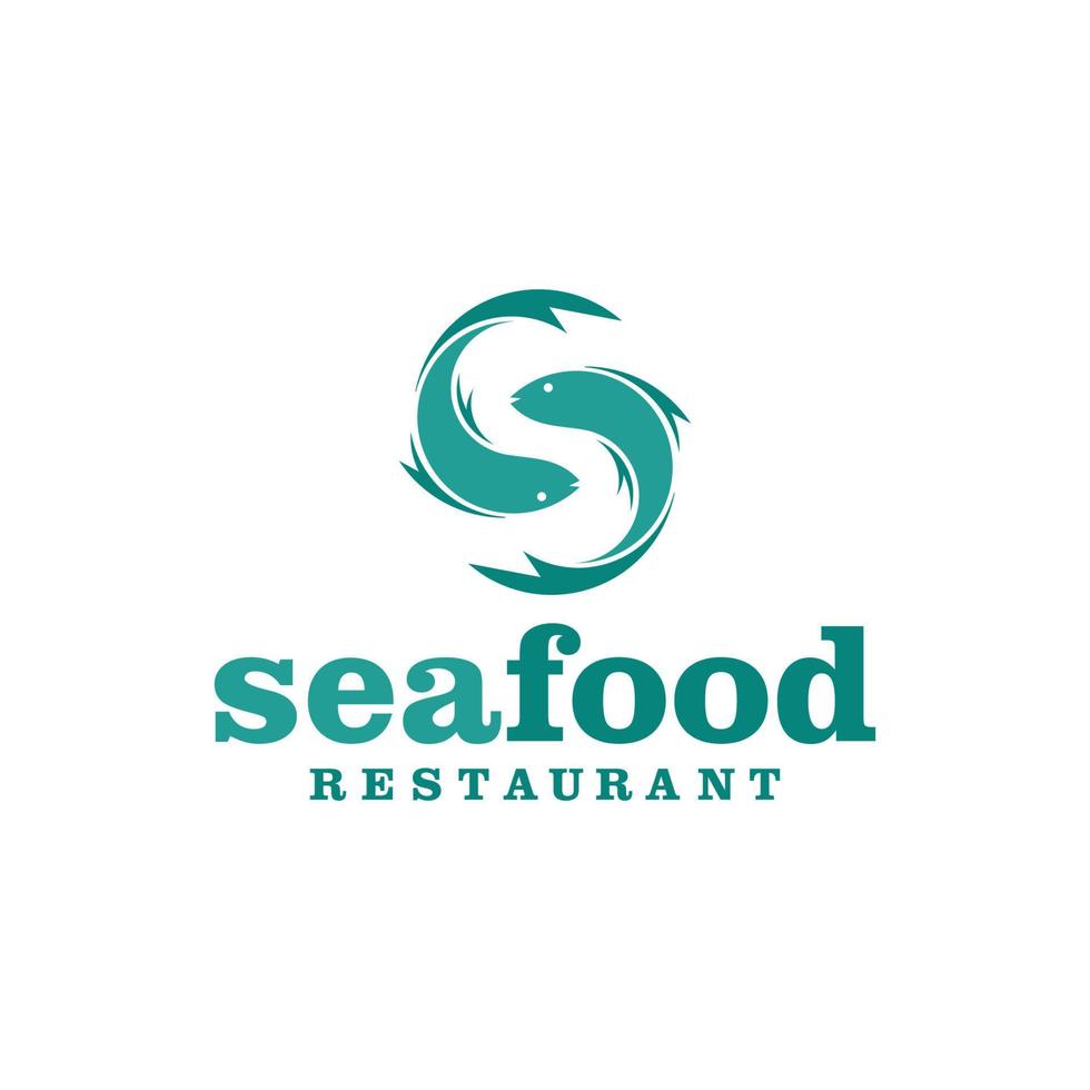 logo di pesce fresco. logo del ristorante di pesce vettore