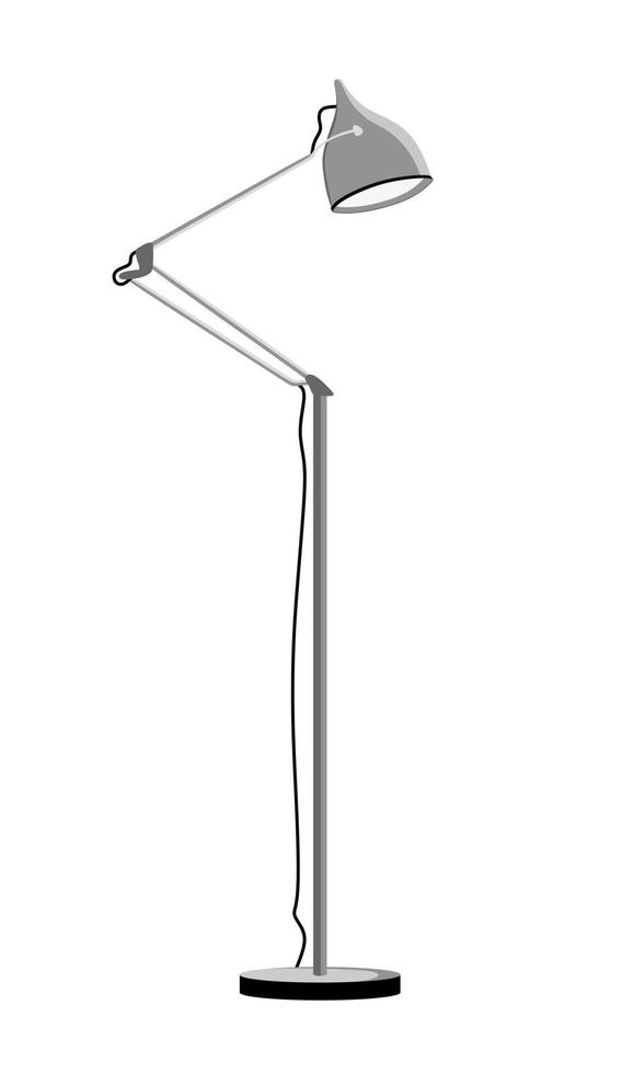 illustrazione di vettore del pavimento della lampada dei mobili interni moderni in stile piano isolato