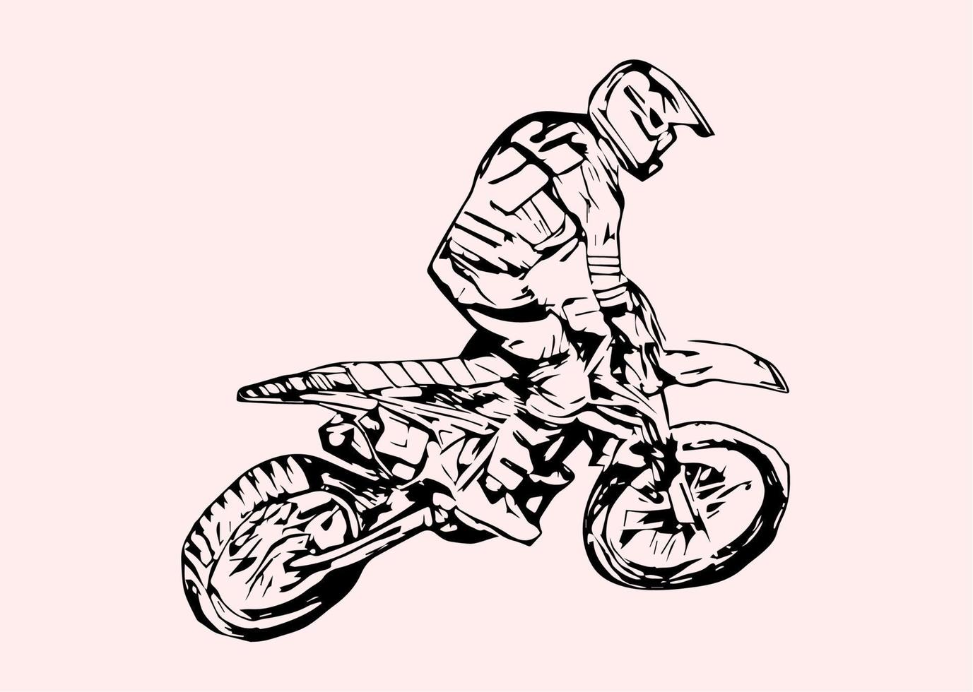 motocross salto silhouette vettore isolato su sfondo bianco.