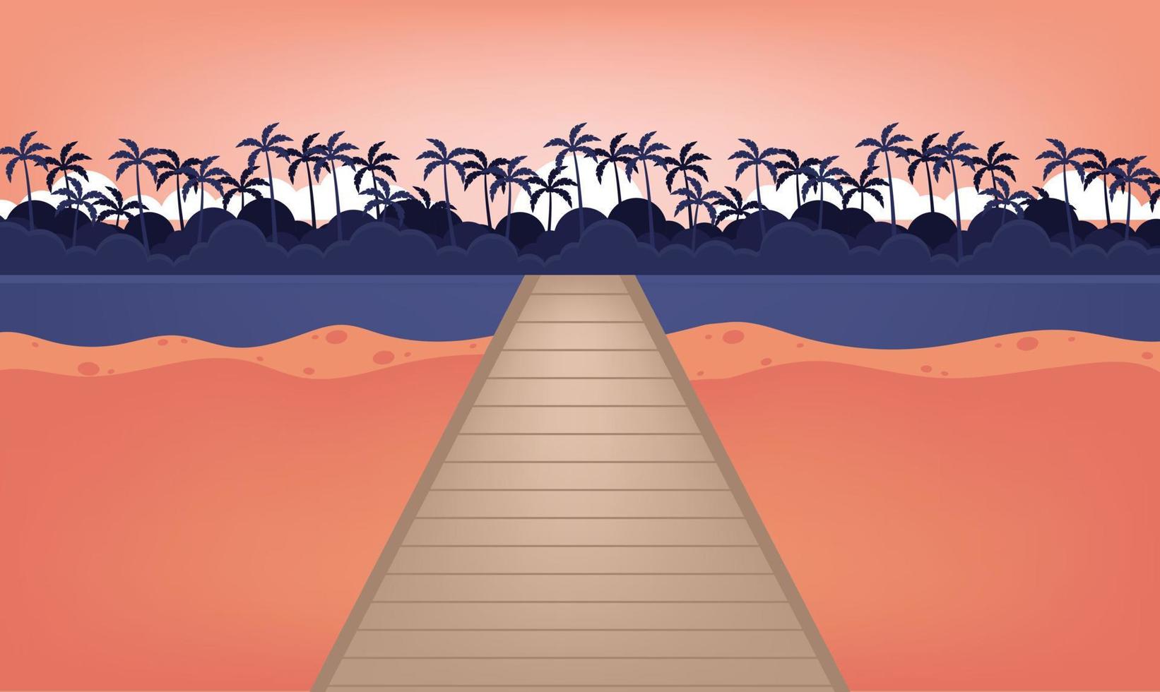 sfondo carino spiaggia tropicale vacanze estive matrimoni carino carta da parati mangrovie silhouette vettoriali