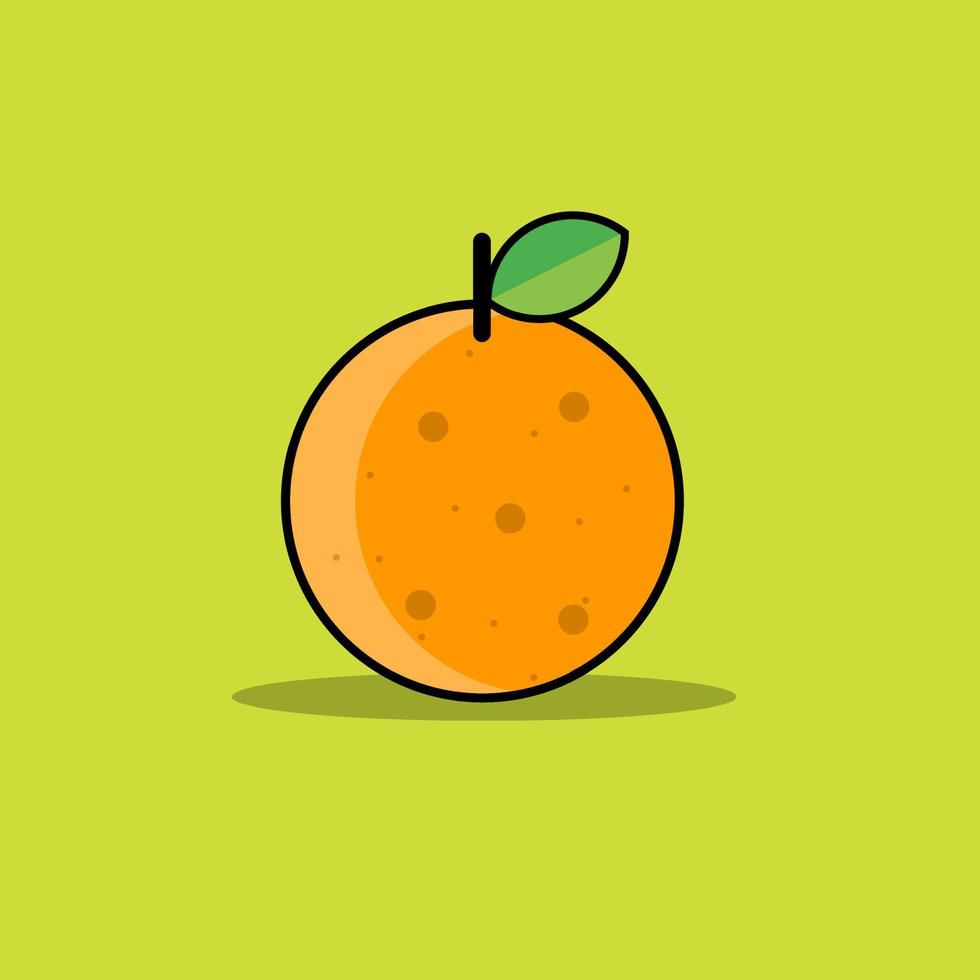 icona di vettore di frutta arancione isolata su uno sfondo verde chiaro. frutta dolce realistica.