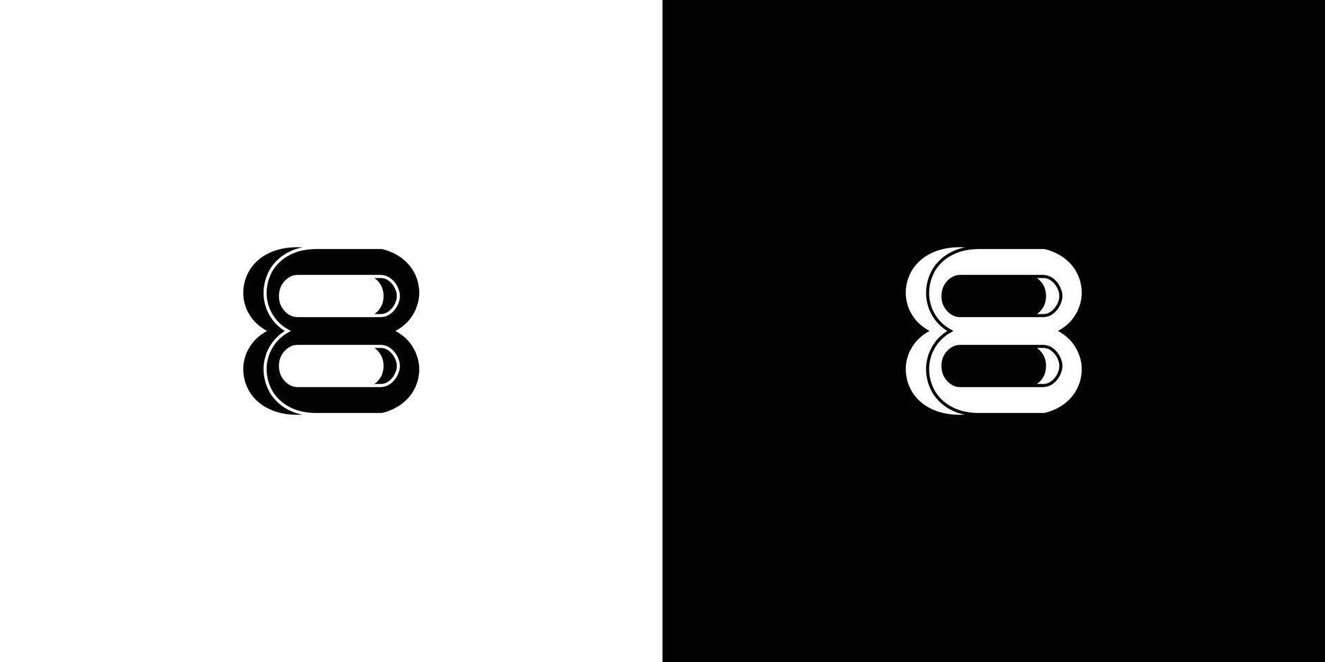 design unico e moderno del logo numero 8 2 vettore