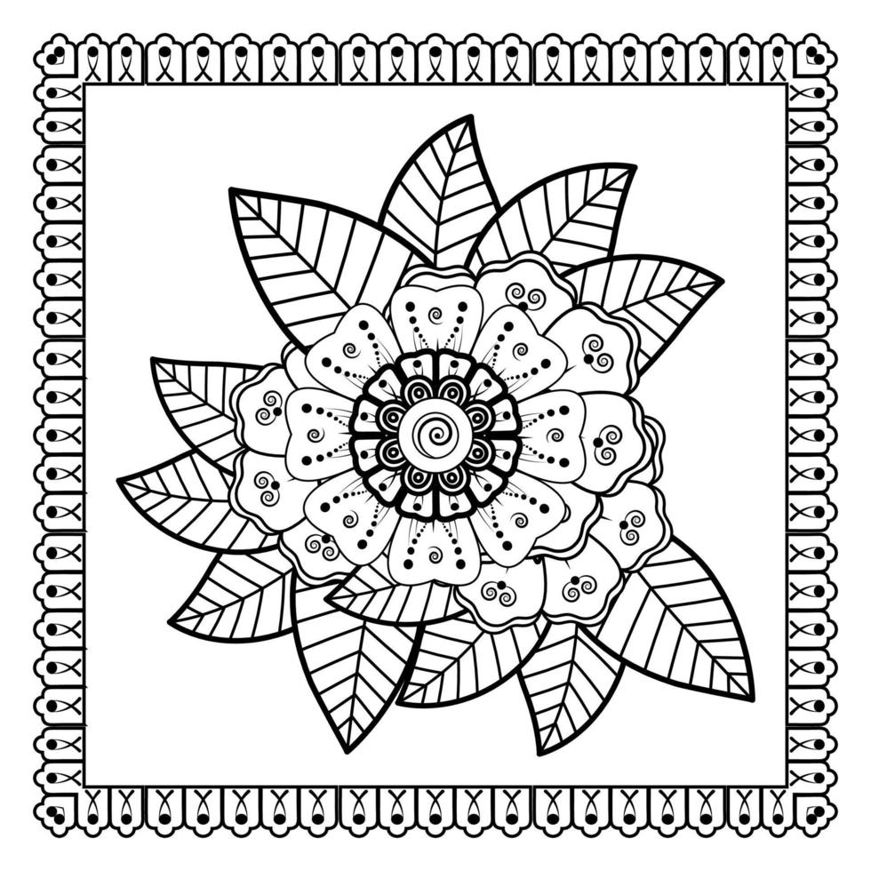 fiori in bianco e nero. doodle art per libro da colorare vettore