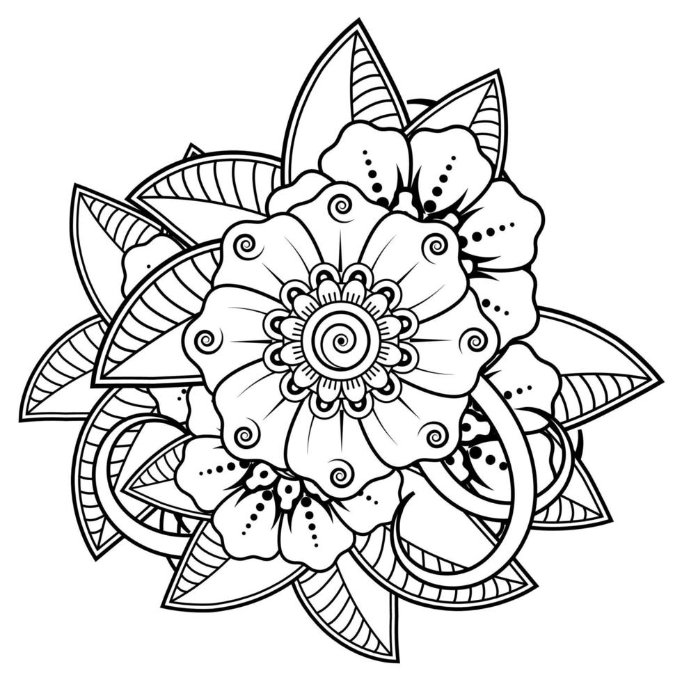 fiori in bianco e nero. doodle art per libro da colorare vettore