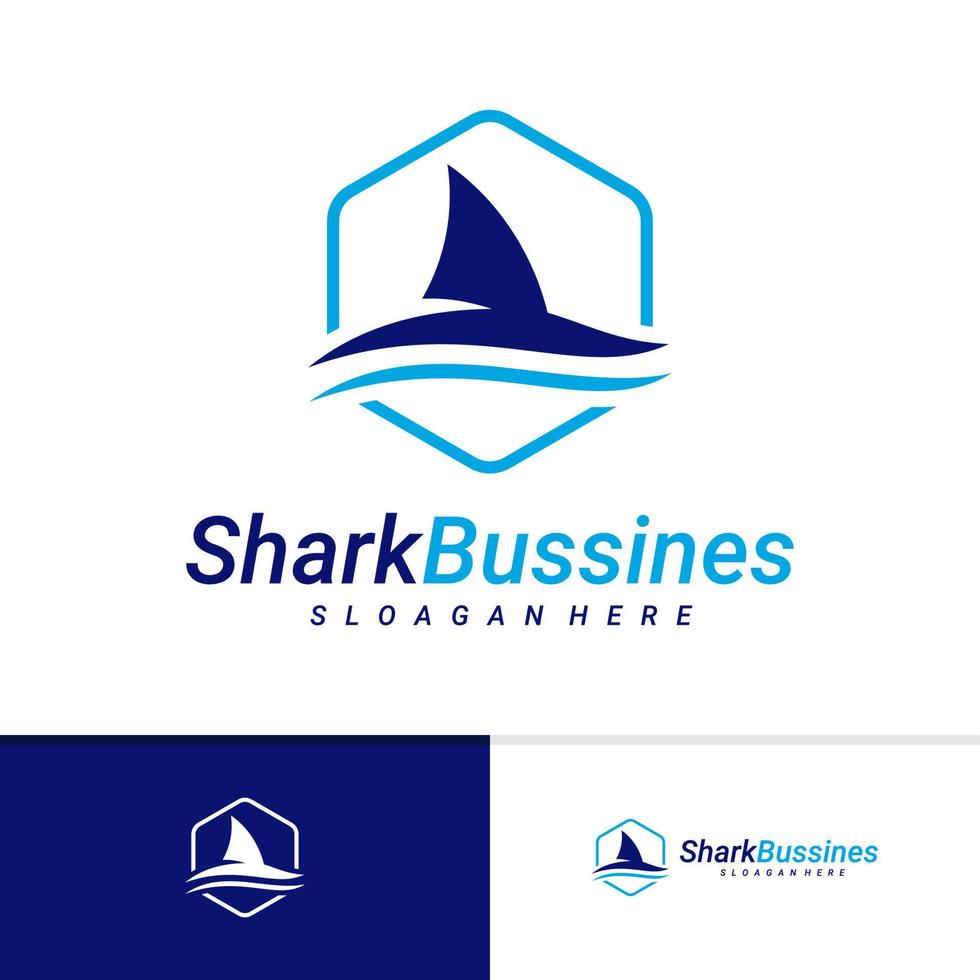 modello vettoriale di design del logo della pinna di squalo, concetto di design del logo dello squalo creativo
