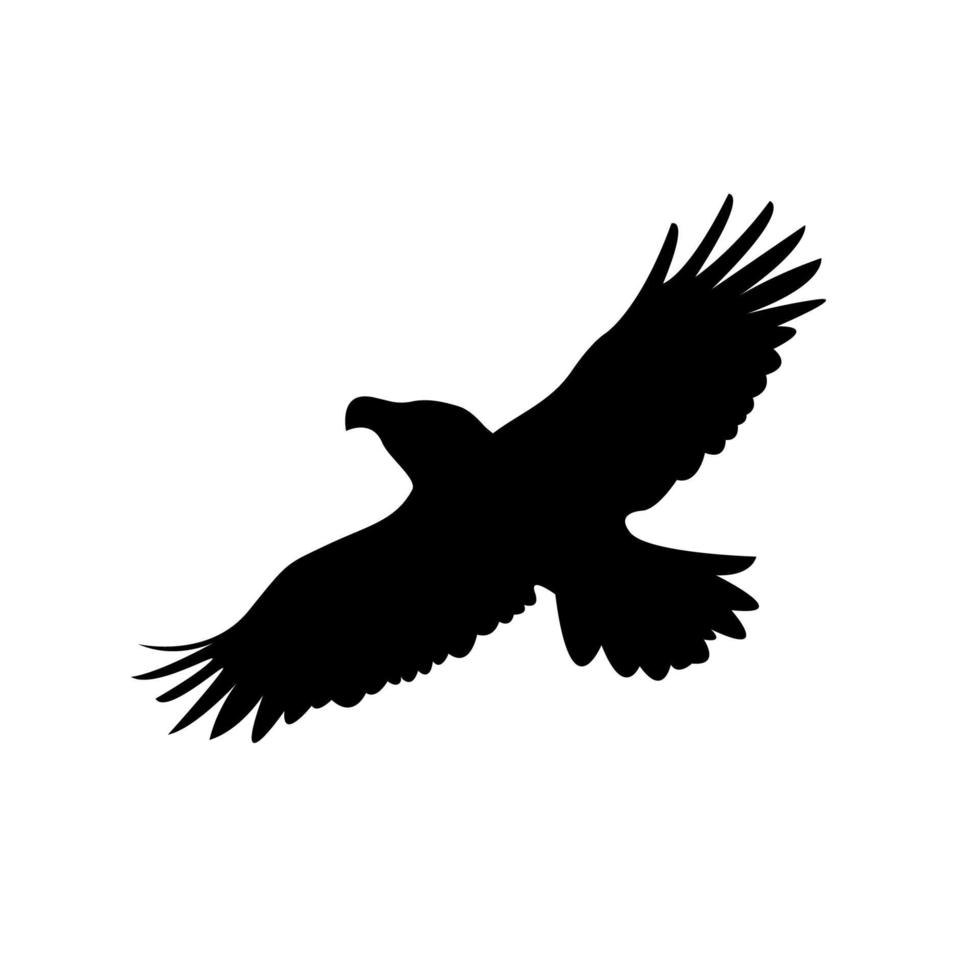 aquila in volo sagome illustrazione vettoriale su sfondo bianco. elemento di design per logo o stampa