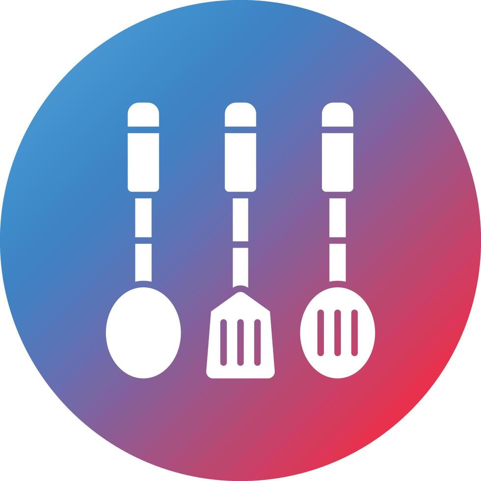 icona di sfondo sfumato cerchio glifo utensile da cucina vettore