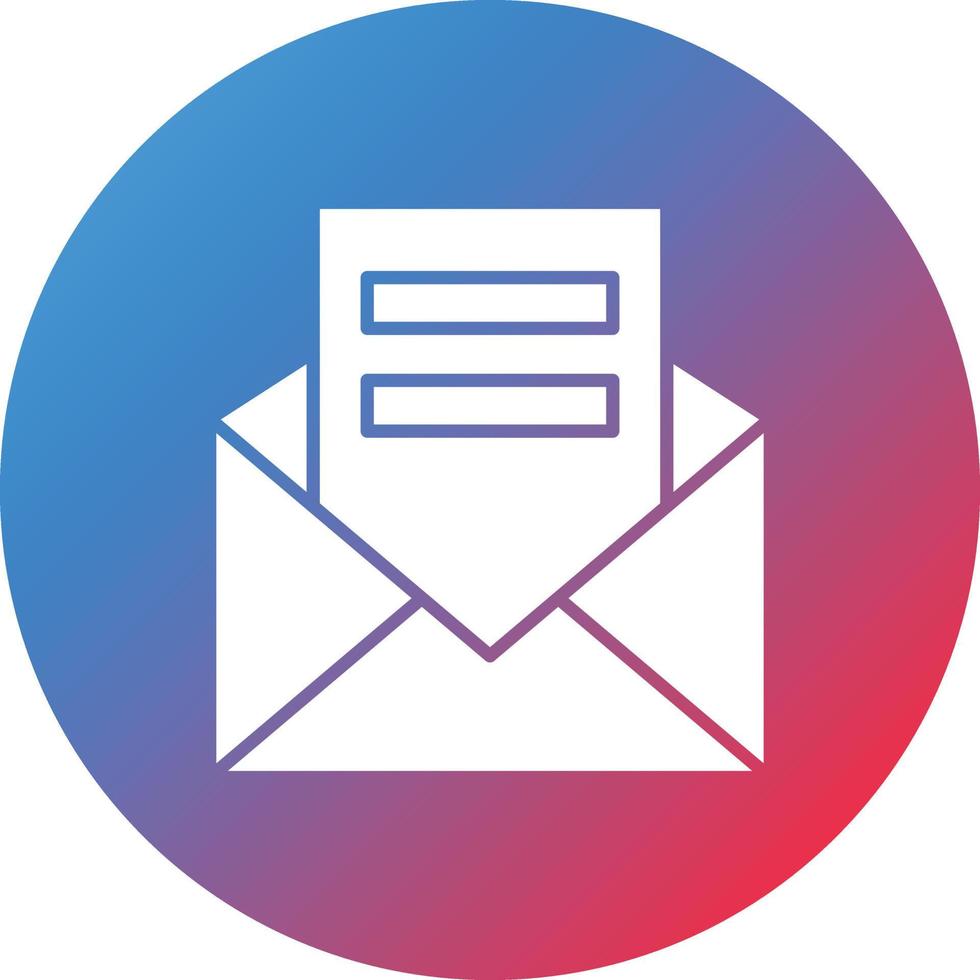 icona di sfondo sfumato cerchio glifo e-mail vettore