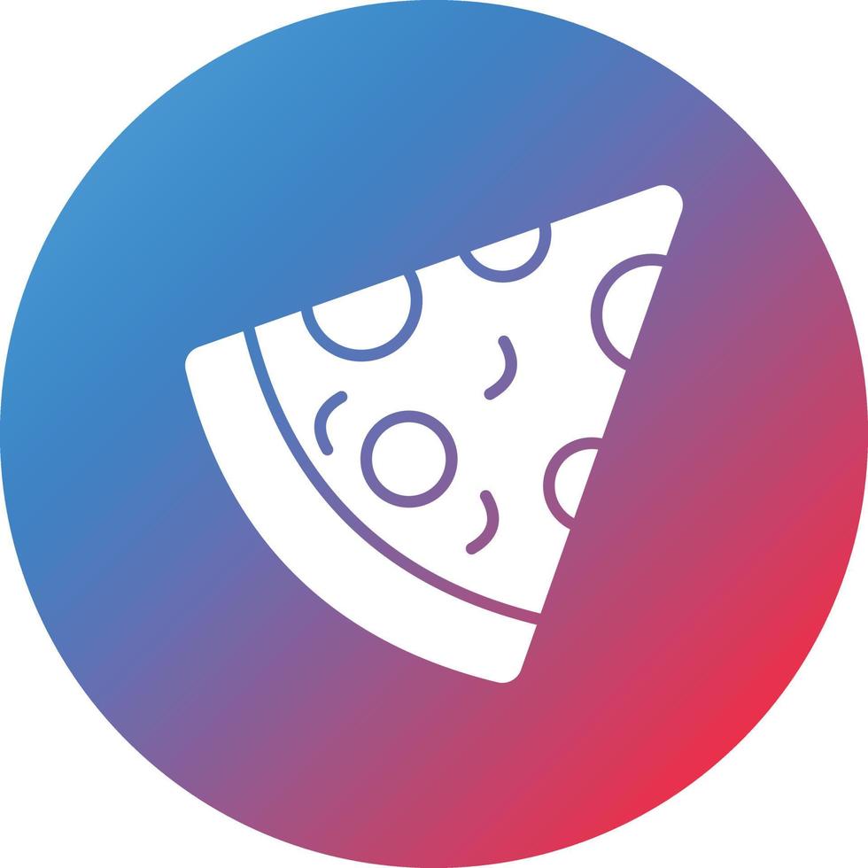 icona di sfondo sfumato cerchio glifo fetta di pizza vettore