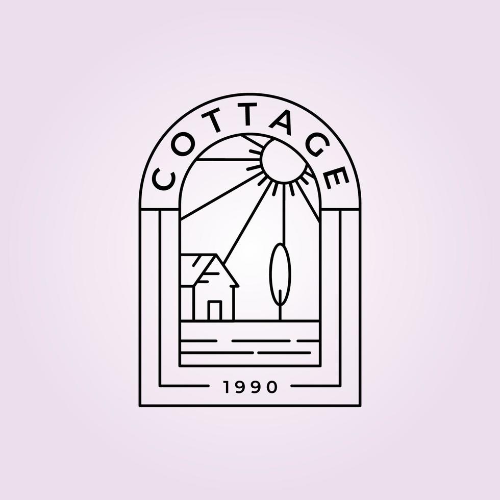 cottage distintivo logo vettoriale linea minimalista art design